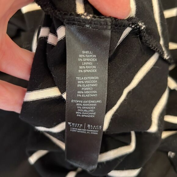 White House Black Market szXS black & white stripped long sleeve mini dress EUC - Picture 10 of 11